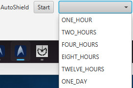 Choose from 1 hour through 1 day shields.